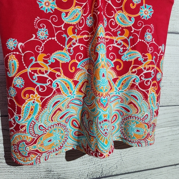 Athleta Pink Strappy Paisley Tank Top, Size M Tall - Picture 2 of 5